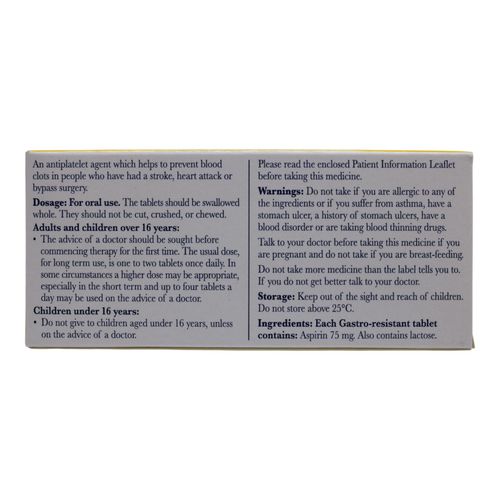 2 Pack Aspirn 75mg GASTRO-RESISTANT PAIN RELIEF ENTERIC COATED - MAX PURCHASE 1 — image 2