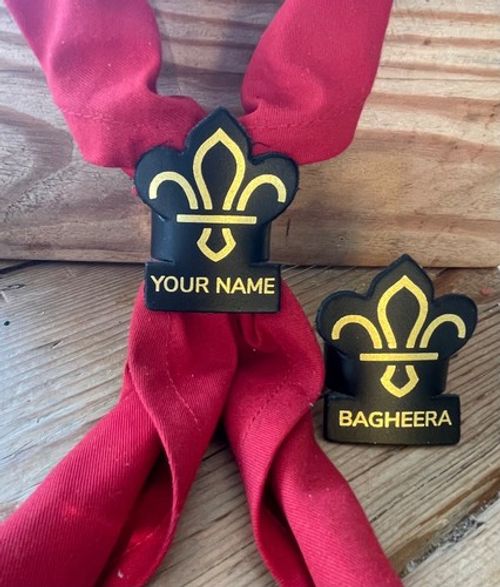 Personalised Leather Scout Woggle - Add Your Own Name - UK Scout Association.