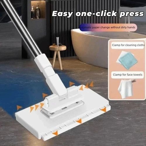 Clamping Dust Mops 360° Rotating Head Automatic Mop Clip Dust Removal