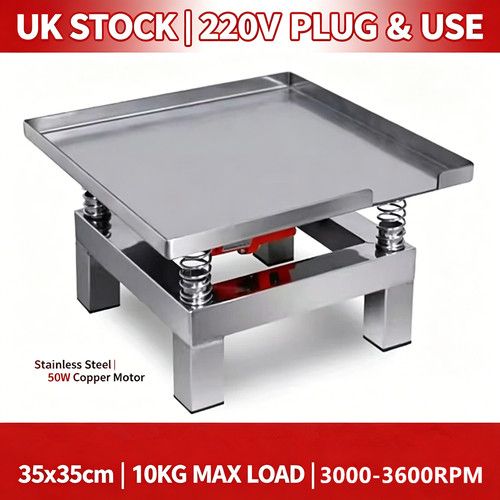 35x35cm Stainless Steel Concrete Vibrating Table 220V UK Plug 10KG Load