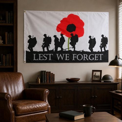 Remembrance Day Flag 5ft x 3ft (90cm x 150cm) Lest we forget army Flag Flags — image 5
