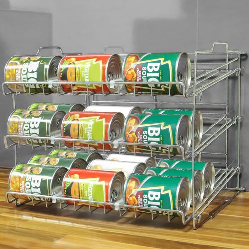 Stackable Can Rack Organizer 3 Tier Dispenser Storage for 36 Tins Kitchen Holder — image 1