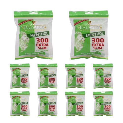 3000x Palmer Menthol Extra Slim Rolling(300 Filter Tips Per Pack) 6mm Smoking UK — image 3