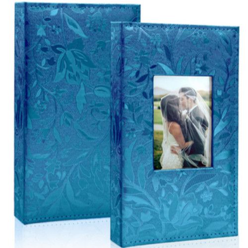 Photo Album for 4x6 Photos – 300 Pockets, Faux Leather Cover, Black Inner Pages