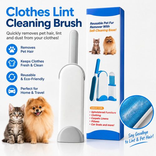 Reusable Pet Hair Remover Lint Brush Self Cleaning Base Dog Cat Fur Remover UK