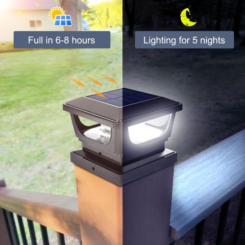 Solar Post Cap Lights Fence Post Lights Outdoor for 3x3 4x4 inch Wooden Posts — image 9