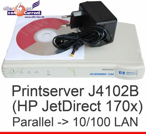 HP Jetdirect 170X J4102B Printserver for All Lpt Parallel Printer To Windows 7