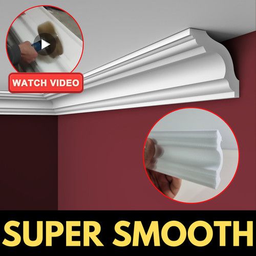 COVING Polystyrene SUPER SMOOTH CORNICE HL50 50x50mm 2M Ceiling Lightweight  XPS