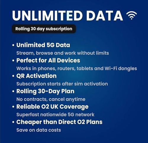 O2 Unlimited 5G Data SIM Card £25 Month Rolling No Contract Mobile Broadband UK✅ — image 3