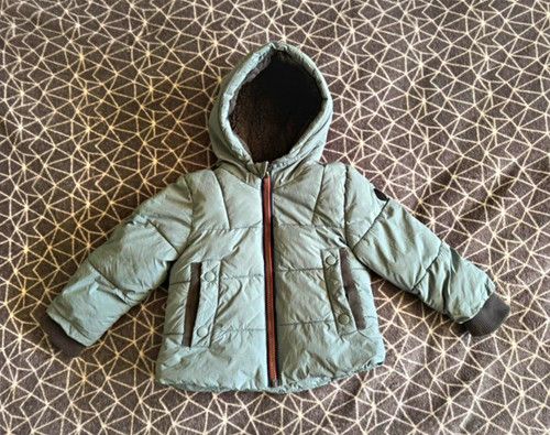 French Connection Unisex Grey Hooded Puffer Jacket Padded Full Zip 24Mths VGC