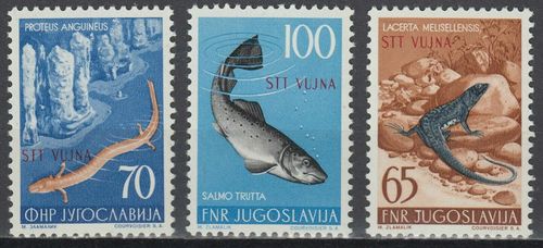 Yugoslavia 1954 MiNo. 134-136 MLH STT VUJNA Trieste Zone B Rare — image 1