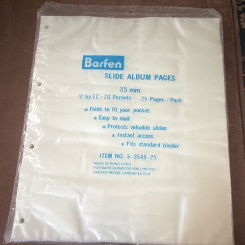 Barfen 35mm Archival Photo Pages 9x11 20 Pockets 25 Pack Fits Binder S-3545-25 — image 1