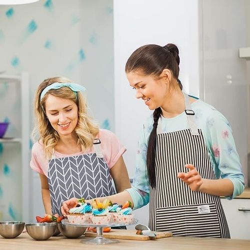 3 Pack Aprons With Pocket Butcher Crafts Baking Chefs Kitchen Cooking BBQ Plain — image 5