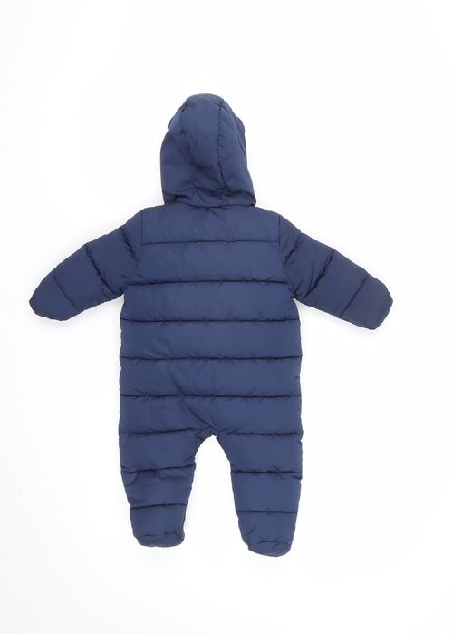 Fred & Flo Unisex Baby & Toddler Puffer Jacket Snowsuit Size 3-6 Months Blue — image 3