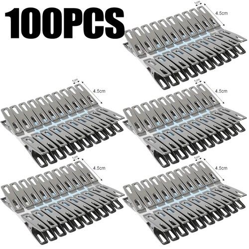 20/40/60/100 Stainless Steel Clothes Pegs Washing Line Laundry Clip Home Garden