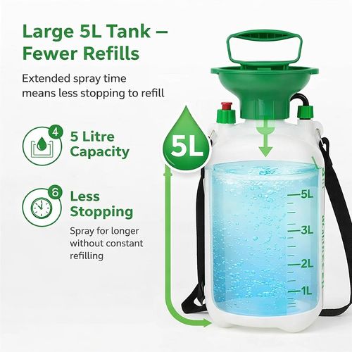 5L Garden Pressure Sprayer Pump Bottle High Pressure Spray for Weed Killer — image 4
