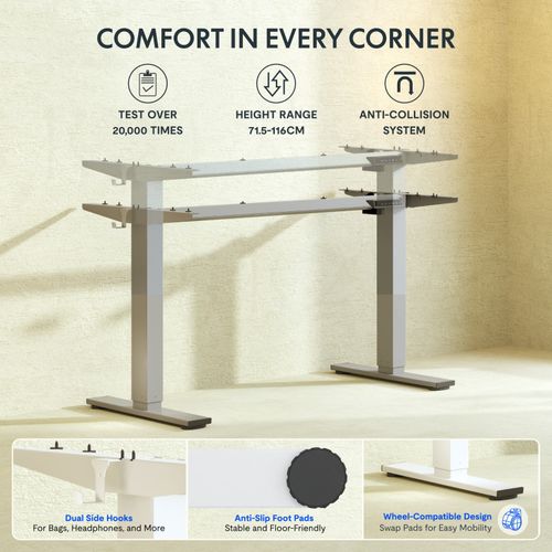 FLEXISPOT EN1 Height Adjustable Electric Standing Desk Frame /Memory Smart Panel — image 4