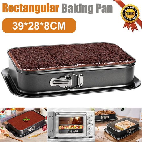Cake Tin 39 x 28 cm Rectangular Non Stick Spring Form Baking Bake Tray Bakeware — image 2