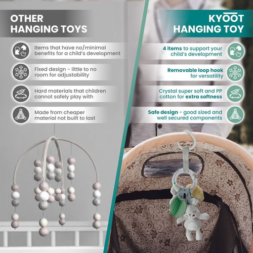 Kyoot Rabbit Clip On Hanging Soft Baby Toy for Pram Cot Car Seat Crib Buggy Chai — image 6
