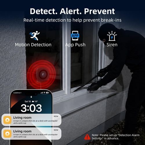 AKIYO 3MP 2K Indoor Window Camera Safeview WiFi Security 2 Packs, White — image 5