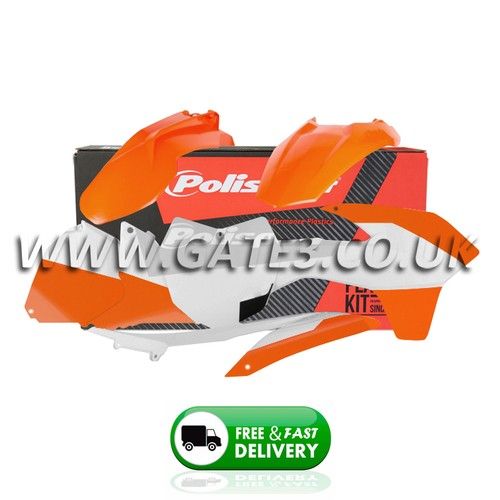 KTM SX 125/150/250/350/450 SXF 2013-2016 Orange/White Polisport Plastics Kit