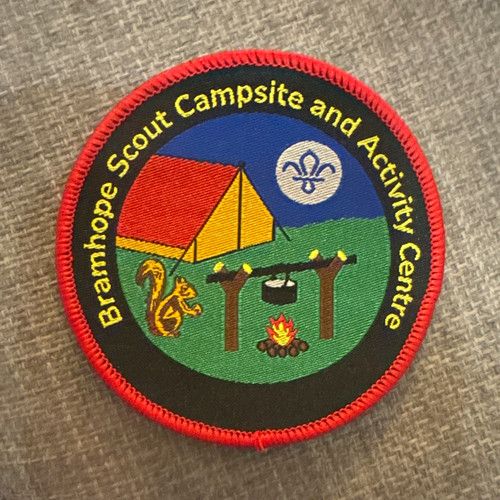Bramhope Scout Campsite Activity Centre Cubs Embroidered Patch Badge Red Border