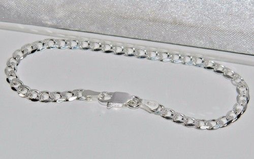 Sterling Silver Baby / Children's Solid Curb Bracelet - 6 inch