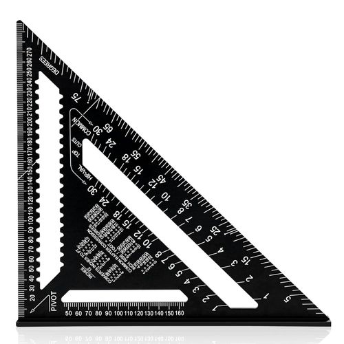 30CM 12" ROOFING SPEED SQUARE ALUMINIUM RAFTER ANGLE MEASURE TRIANGLE GUIDE TOOL — image 1