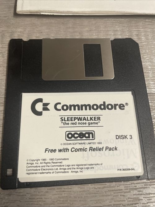 Amiga Sleep Walker Disk Game Boxed With Manual Comic Relief Edition Working — image 4