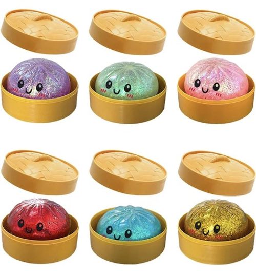 Mystery Squishy Dumpling Toy Rare Glitter Bao Bun Fidget ASMR Viral StressRelief