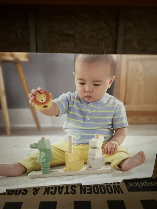 Fisher-Price Wooden Baby Toy Stack & Sort Animals 10 Wooden Pieces 12 Months + — image 3