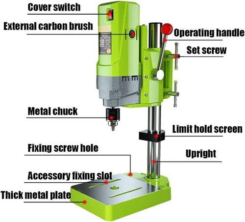 710W Rotary Pillar Drill 5 Speed Press Drilling Bench Press Tool Stand Workbench — image 9