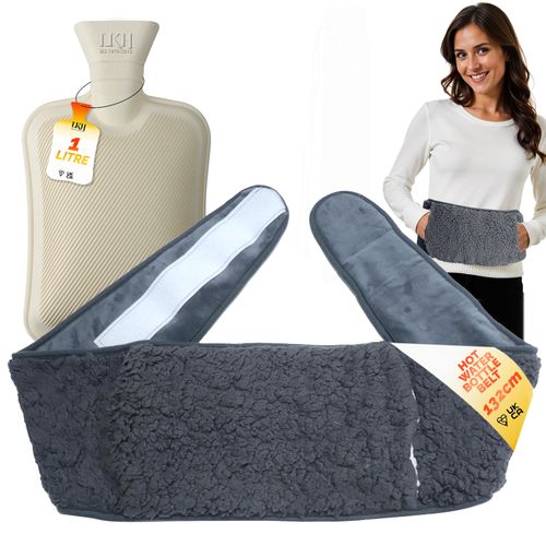 Hot Water Bottle Belt with Warmer Cover Wrap Around Waist Period Pain Relief 1L — image 1
