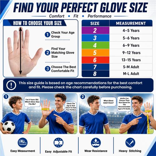 Football Goalkeeper Gloves Kids Boys Soccer Glove with Grip Palms EFAH SPORTS — image 8