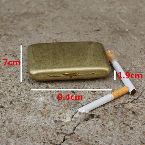 Collecteable Vintage Solid Brass Smoking Can hold 16 Cigarettes Case Holder — image 2