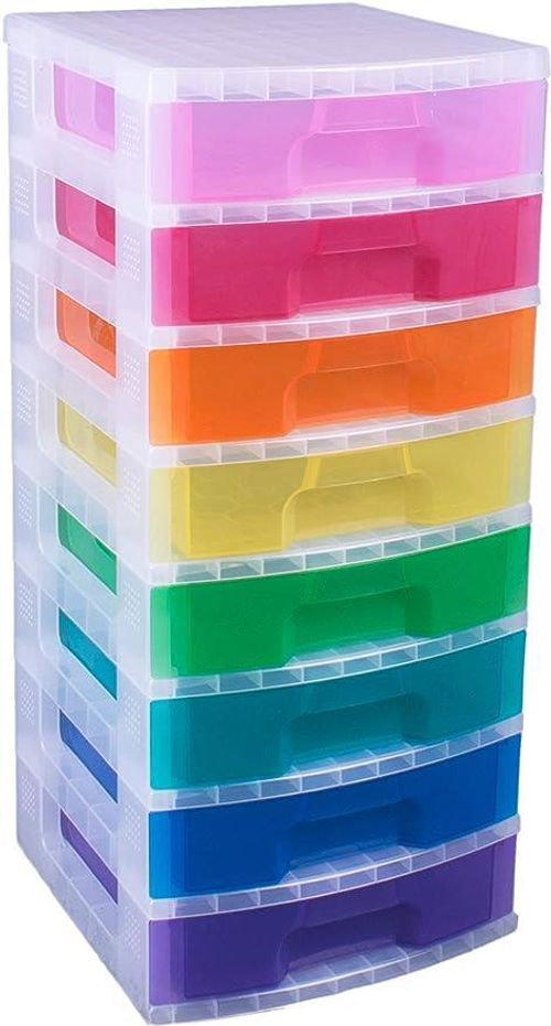 Plastic Storage Box Tower Really Useful 8x9.5 Litre Clear Frame — image 1