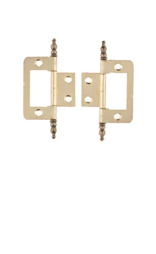 Finial Flush Hinges for Cupboard Cabinet Wardrobe Doors Bronze / Brass Effect