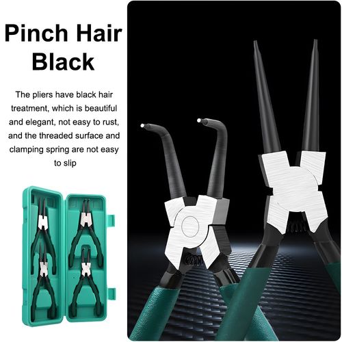 4PC 7" Circlip Pliers Set Internal External Bent Straight Ring Remover Retaining — image 8
