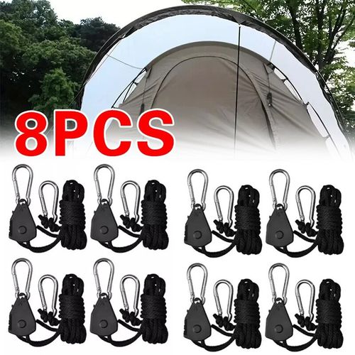 8Pcs Rope Ratchet Adjustable Light Hanger Tent Carbon Filter Hydroponic Grow UK — image 8