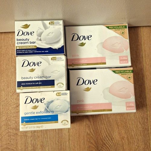 Dove Beauty Cream Bar Soap Multipack Pink & White Gentle Exfoliating Body Bar
