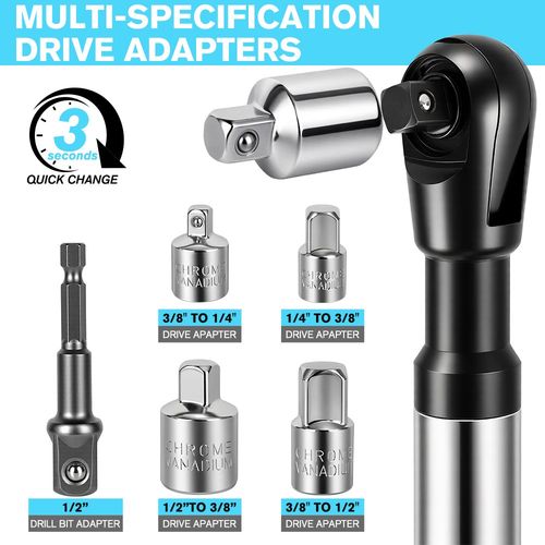 1/2" Offset Extension Wrench Impact Ratchet Extender for Electric Drill Adapter — image 6