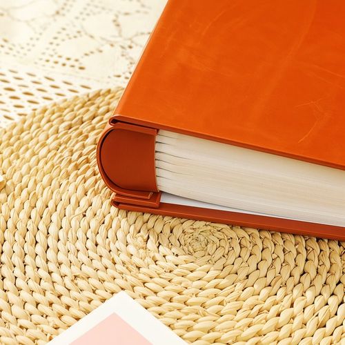 5Inch Photo Album 500 Photos Large Capacity Slip Pockets PU Leather Cover Orange — image 11