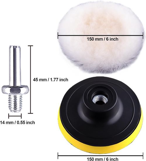 5pcs Wool Buffing Pads 6 inch Polishing Pad Polishing Buffing Pad Hook and Loop — image 8