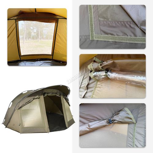 CARPZILLA Fishing Bivvy 2 Man Waterproof Camping Tent Shelter Door Windows Green — image 8