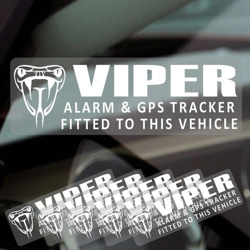 5 x Stickers VIPER GPS Tracking Device Alarm Signs Security Car Tracker Warning