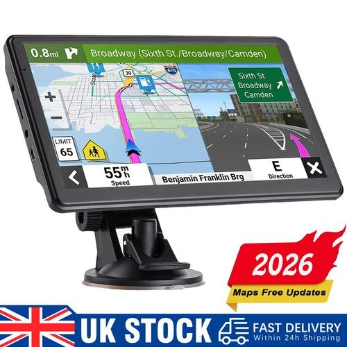 Car Truck Sat Nav GPS Navigation 5'' 8GB Free Lifetime UK&EU Maps Touch Screen
