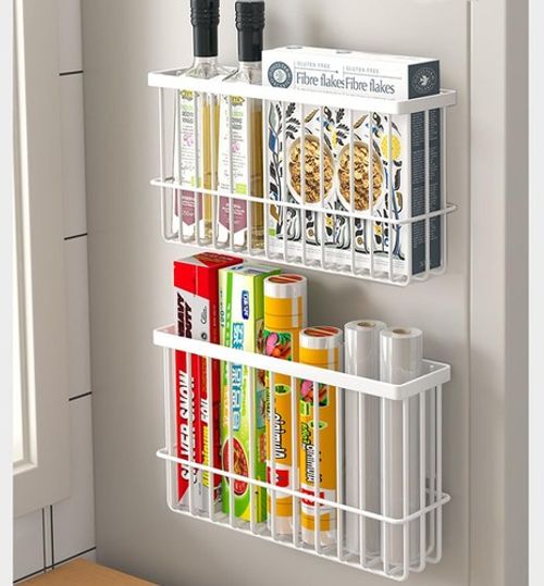 2 Pieces Kitchen Cabinet Door Storage Box, Self-Adhesive Storage Box, Wall