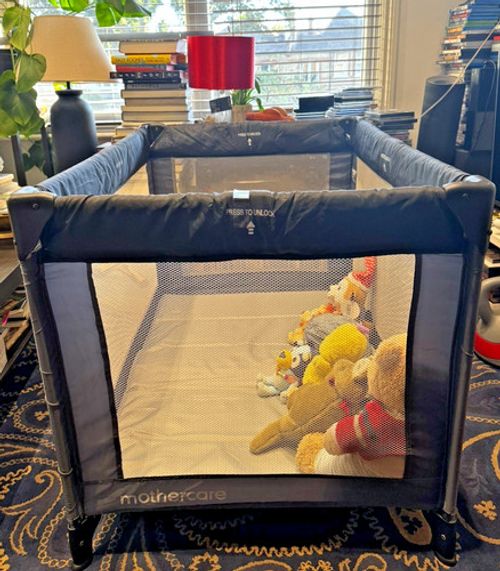 Mothercare Black Travel Cot Foldable Baby Bed Playpen - Collect or Post