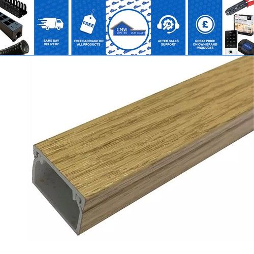 Cable Management Self Adhesive Mini Trunking Grey Wood Aluminium Wire Tidy