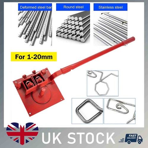 1-20mm Heavy-duty Manual Rebar Bender Bending Tool Portable Steel Bar Bender UK